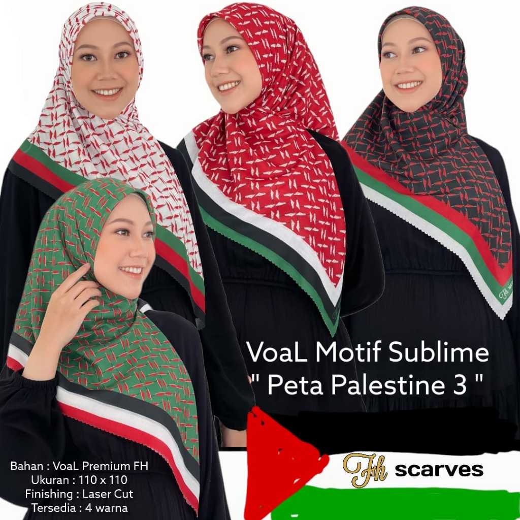 FH Scarf Jilbab Palestine Series Motif Semangka2