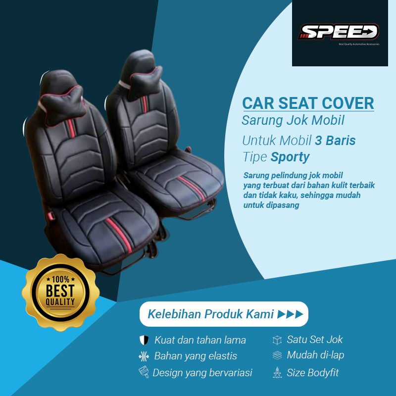 Sarung Jok Cover Jok Seat cover Seat Cover Design Sporty Model 8 Mobil Xenia 3 Baris Bahan MYO