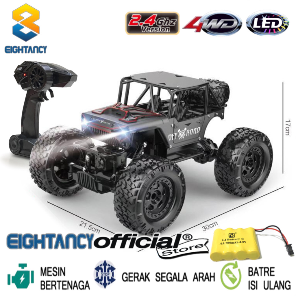 8T RC Car 1060 Mobil Remote Control Besar Offroad Jeep Rubicon 1:14 Scale 2.4GHz Mobil Remote Contro