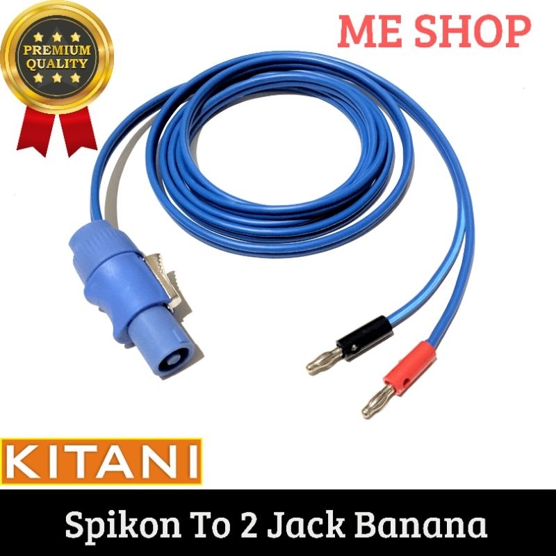 kabel speaker audio jack spikon to 2 jack banana premium