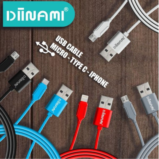 BM026 KABEL DATA CHARGER DIINAMI 2.4A MICRO TYPE C IPHONE USB FAST CHARGING DA