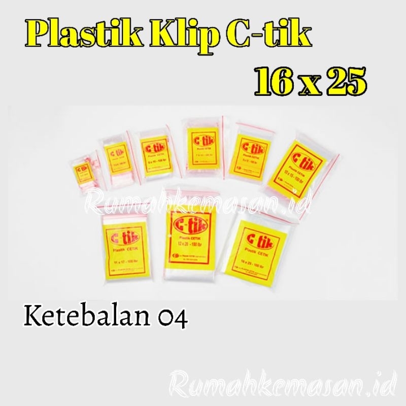 (16x25) Kantong Plastik Klip Ctik Ziplock Bening 16x25 ketebalan 04