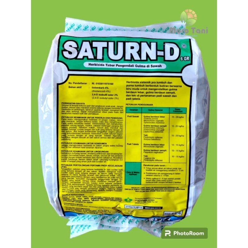 Herbisida SATURN-D 6 GR - Herbisida Tabur Padi 2 KG