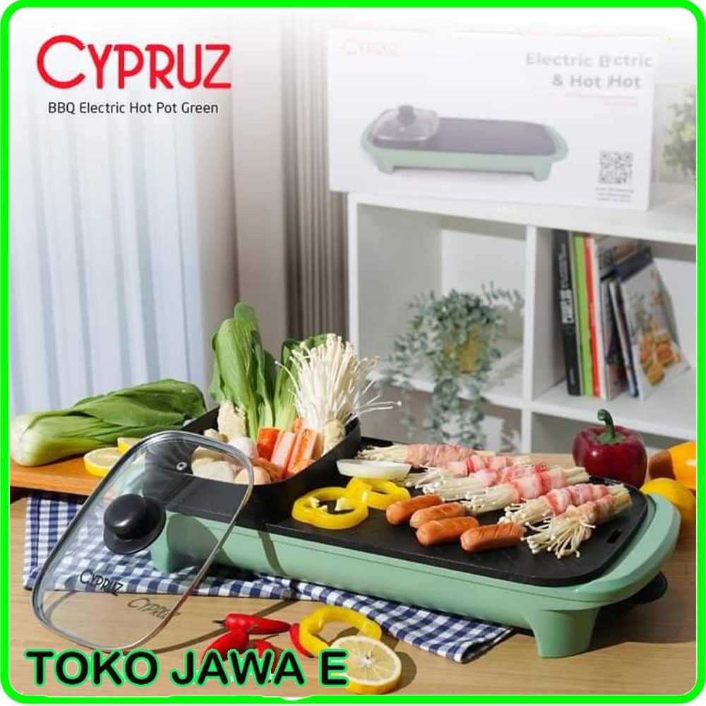 HOT POT + BARBEQUE SET Cypruz BBQ Electric Hot Pot Shabu MR-0180/TG 0295  Suki Grill hotpot elektrik