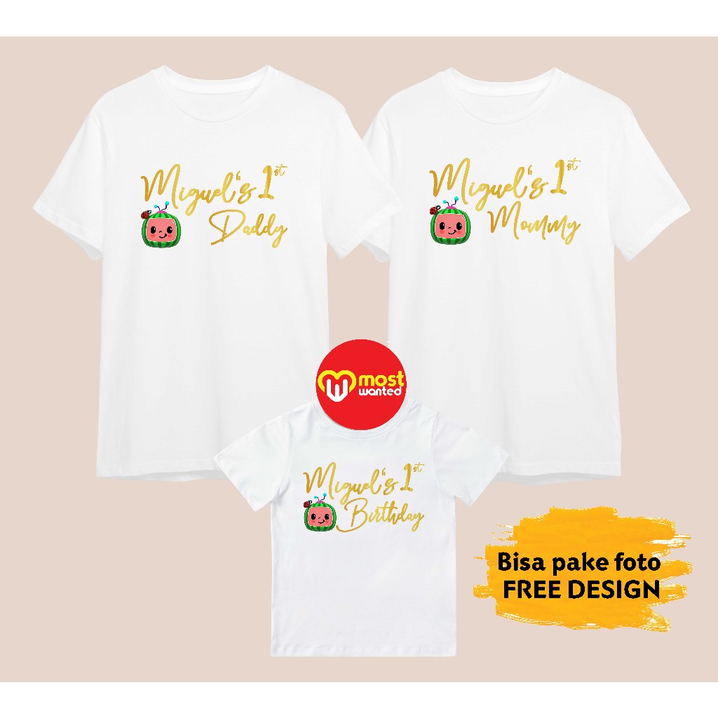 Baju Couple Keluarga Kaos Family Ulang Tahun Komunitas Kelompok Motif Cocomelon 16