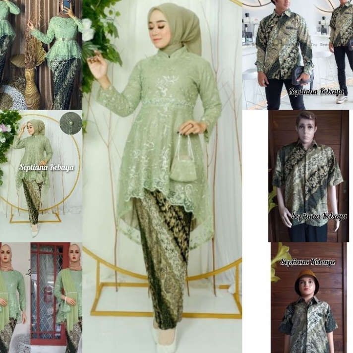 Diskon New couple kebaya  warna sage Green / kebaya tunangan warna sage / kebaya lamaran / kebaya wi