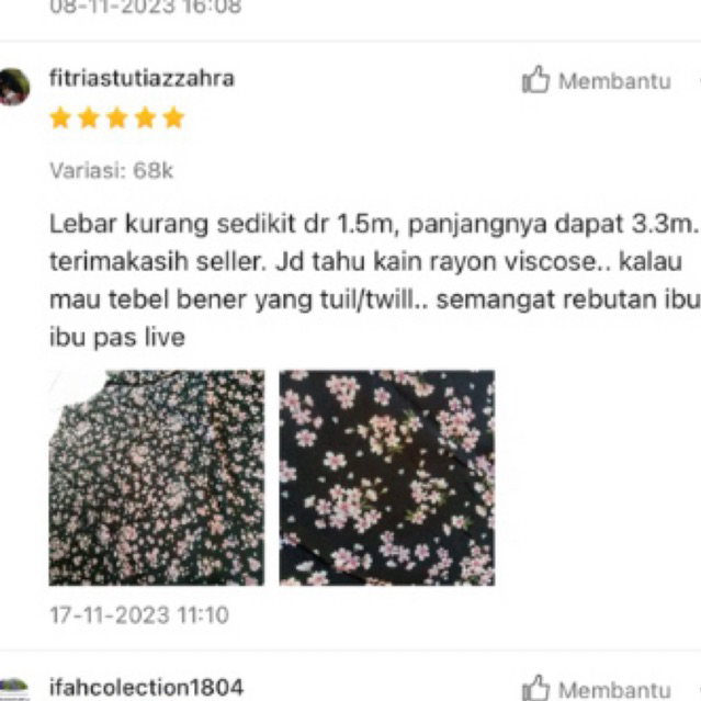 (KHUSUS LIVE)kain rayon viscos dan twill potongan ex garmen