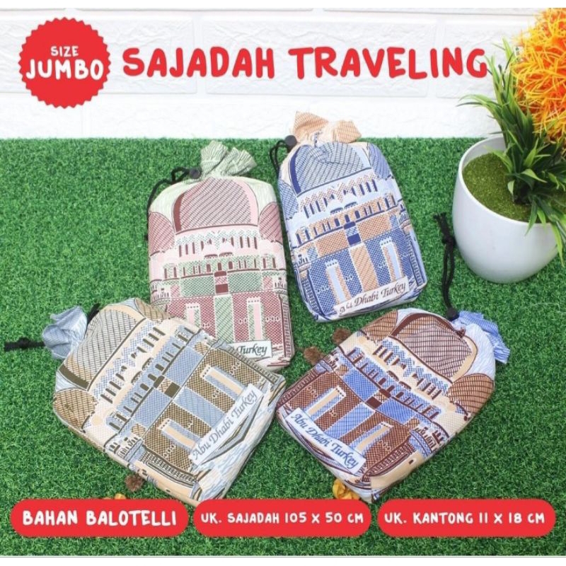 Sajadah Traveling Abu Dhabi TurkeySpesifikasi :- Ukuran : 105x50 cm (Jumbo)- Ukuran pouch : 11x18 cm