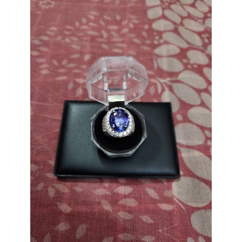 batu tanzanite natural  violet blue tanpa serat mulus sertifikat GRI