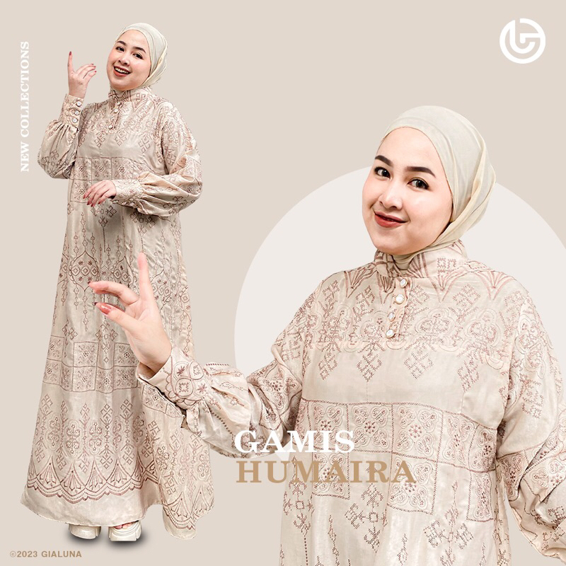HUMAIRA GAMIS ELEGAN KEKINIAN BORDIR//dress kondangan//dress acara semi formal// gamis ramadhan// ga