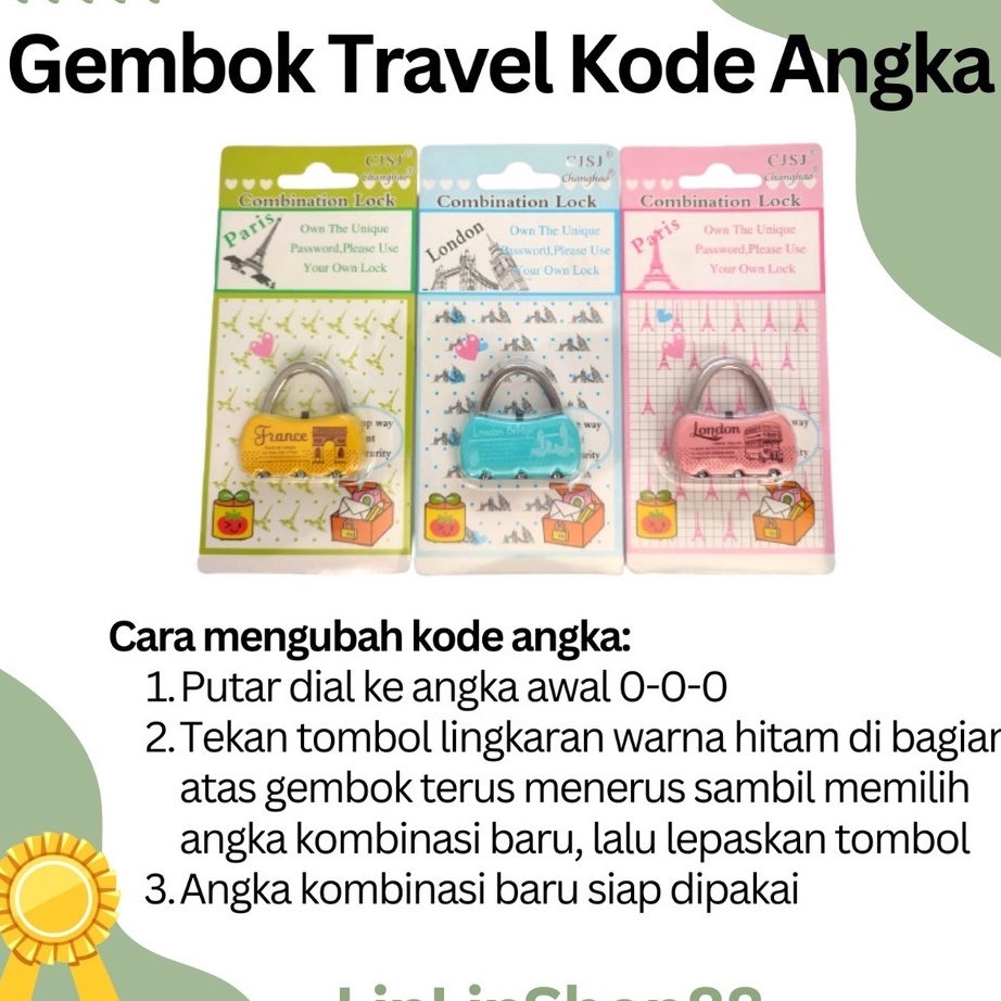 Stok Banyak Kunci Gembok Kecil Tas Koper Travel Nomor Kode Angka Lucu Warna RANDOM