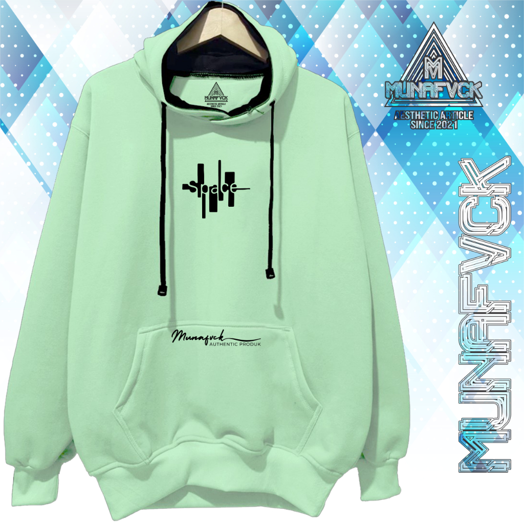 Switter Pria Distro Original MUNAFVCK Sablon SPACE Warna Mint Hoddie Cowok Distro Murah Sweater Pria