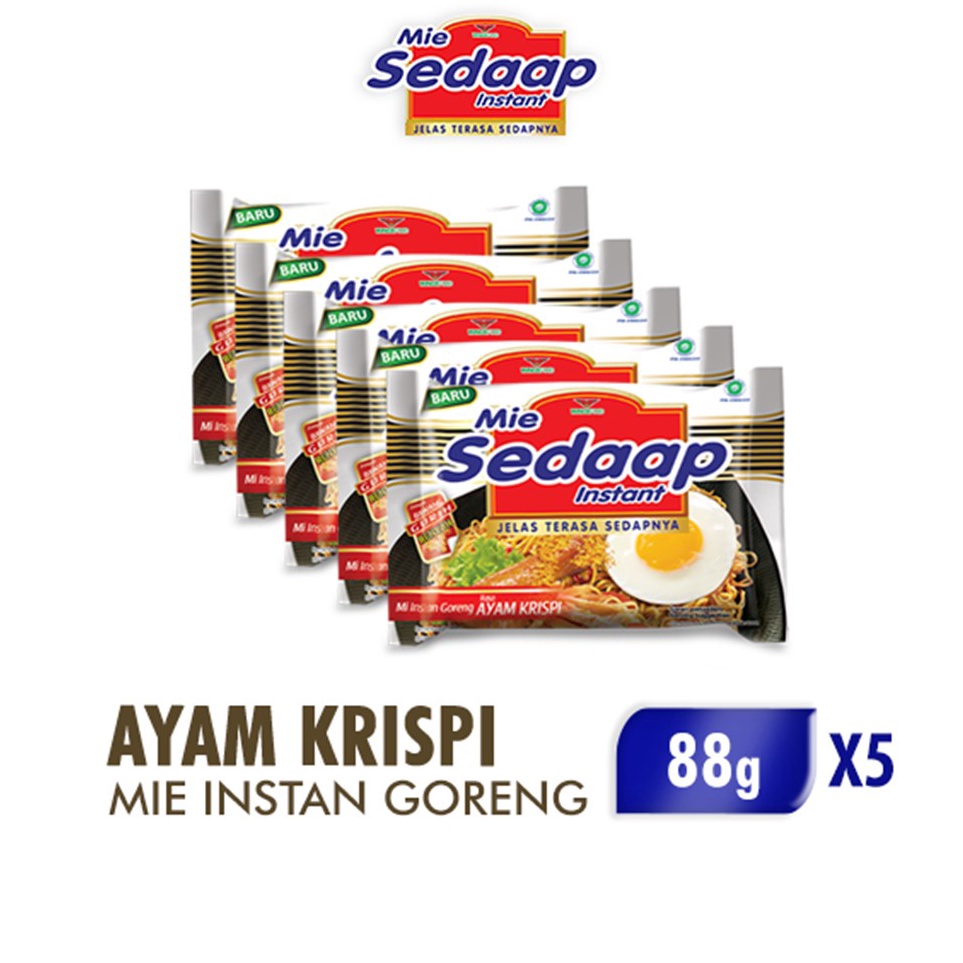 

Sedaap Mie Instan Goreng Ayam Krispi Bag 88 gr x5