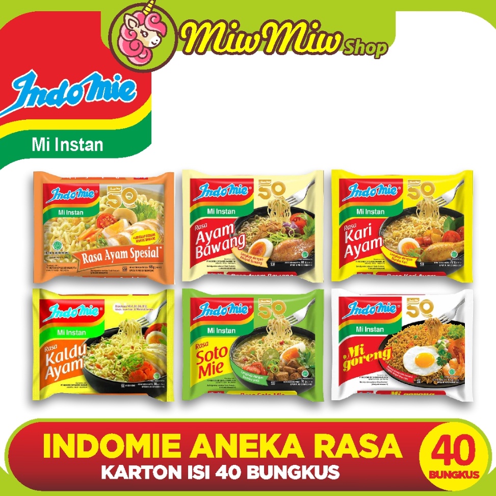 INDOMIE - Mie Instant / Mi Instan (Grosir - Karton/ Dus isi 40 Bungkus)