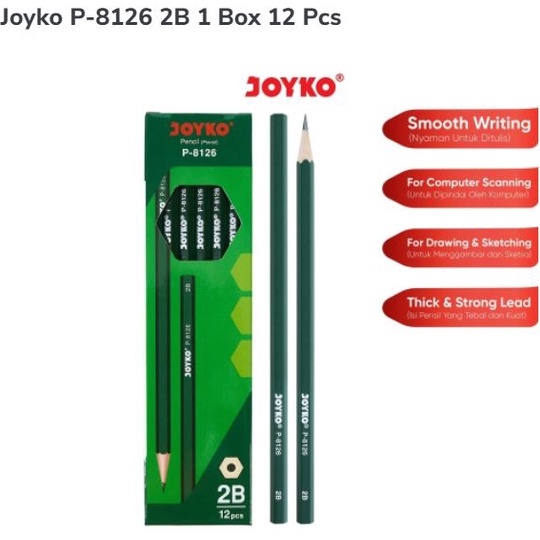 

Ready stock Pensil 2B Joyko (12pcs) /Pensil Joyko P-8126 /Pencil 2B murah