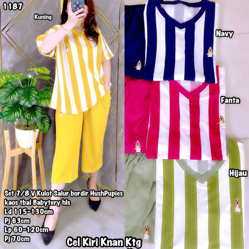 1187 Set 7/8 Kulot V Salur bordir