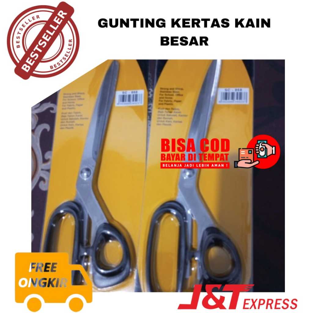 

[JKI] BAYAR DI TEMPAT Gunting Kertas Kain Besar Panjang 25 Cm JOYKO SC-868 Tajam Anti Karat [SHO]