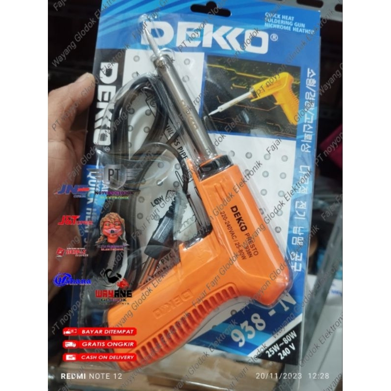 Solder Tembak DEKKO 938N 25-80 watt Solderan Timah listrik Gun Deko