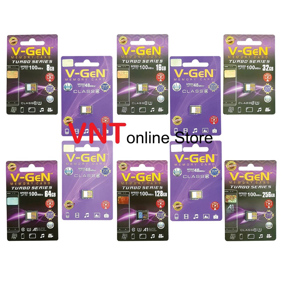 MicroSD 4gb 8gb 16gb 32gb 64gb 128gb 256gb Turbo V-GeN | Micro SD vgen class 6 / 10  Class6 Class10