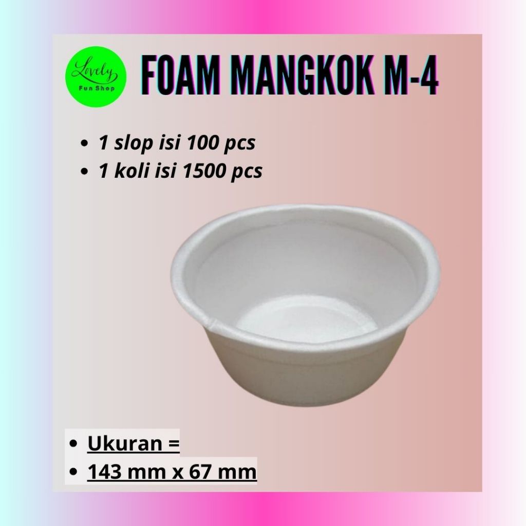 Foam Mangkok M-4 isi 100 pcs/styrofoam/sterofoam/gabus/mangkok bakso