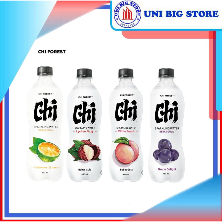 

CHI FOREST Sparkling Water Lychee | Peach | Lime | Grape 480 ml Bebas Gula