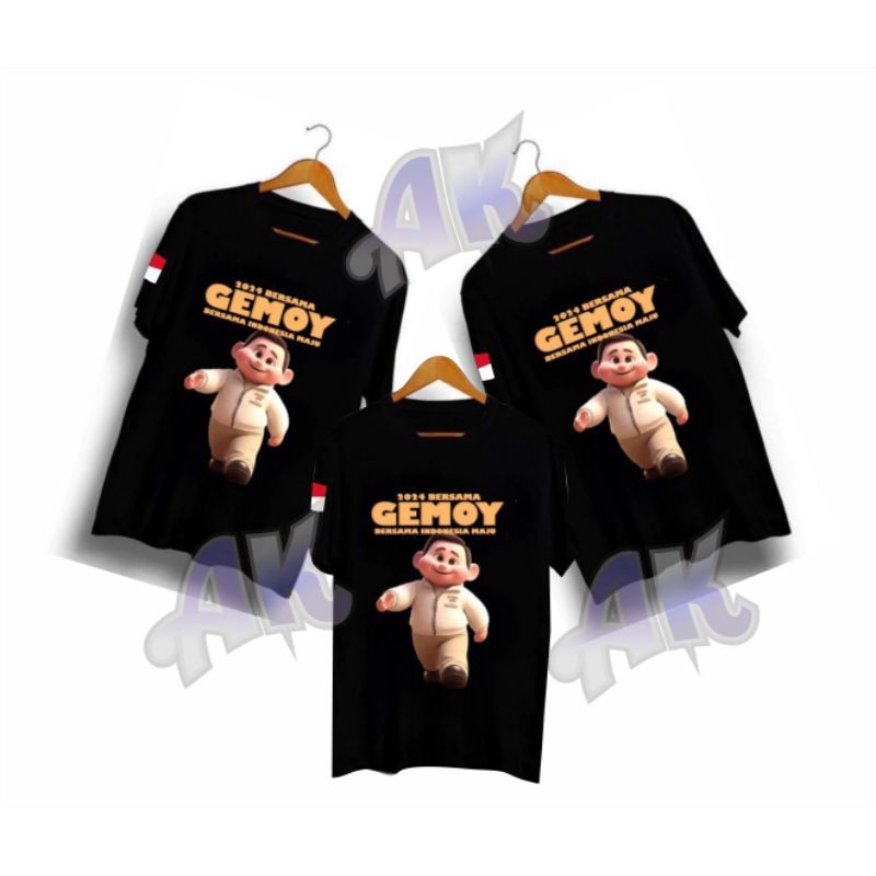 kaos tshirt baju GEMOY Prabowo 2024 bersama gemoy bersama Indonesia maju