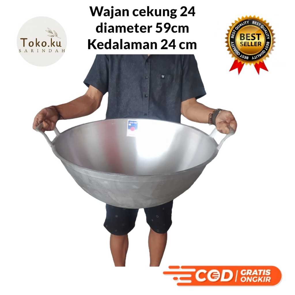 wajan kuali cekung ceper besar jumbo ukuran 24 diameter 59cm