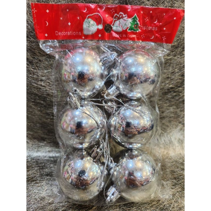 Bola Natal Silver 8 cm