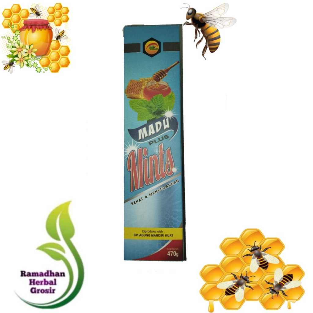 

Madu Plus Mints Madu Flu Batuk Masuk Angin Kembung Madu Mint AMK 470gr