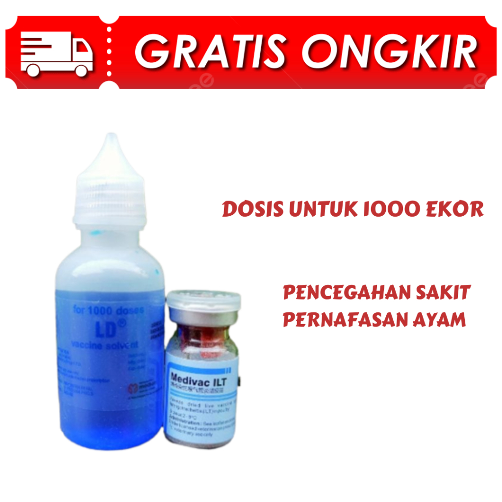 Vaksin ILT dosis 1000 ekor - pencegahan sakit pernafasan ayam