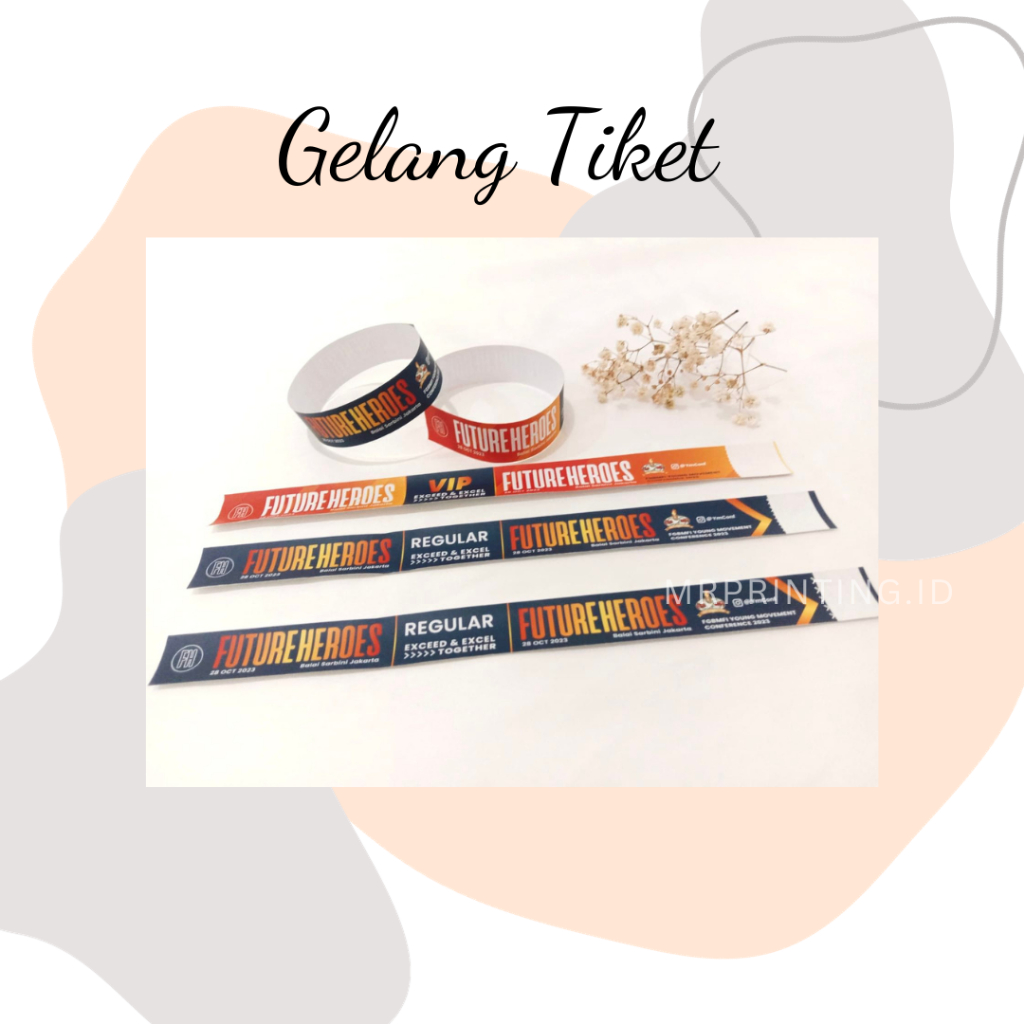 

Tiket Gelang Custom FREE PEREKAT | Wristband | Kpop | Gelang Ultah | Gelang Event | Konser | Festival | Gelang Wahana | Gelang Tiket Acara
