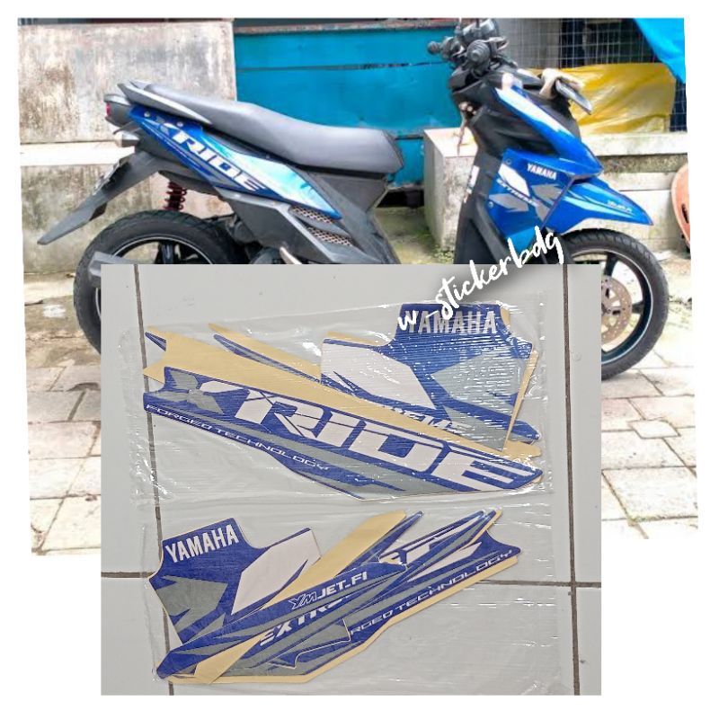 Striping Stiker Yamaha X-Ride X Ride 2014 2015 Biru
