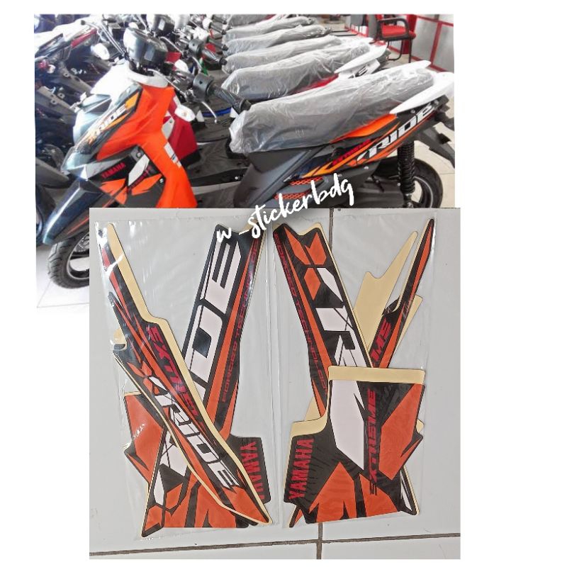 Striping Stiker Yamaha X-Ride X Ride 2014 2015 Oren Hitam