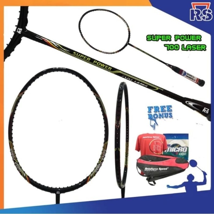 NEW RAKET BADMINTON RS SUPER POWER 700 LASER ORIGINAL FREE GRIP