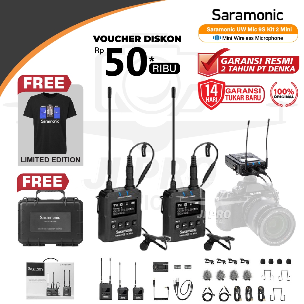 Saramonic UwMic9s Kit 2 Mini Wireless Mic UwMic 9s Kit2 Mini Resmi