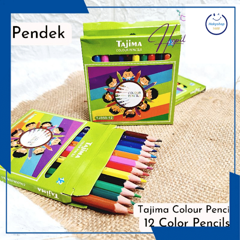 

HKS- TAJIMA Pensil Warna Panjang 12 Warna / My Pensil Pendek Murah Berkualitas / Color Pencils