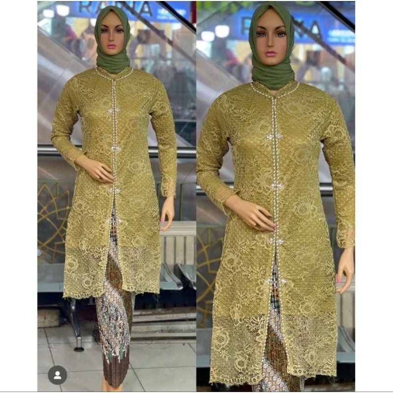TUNIK BROKAT KEBAYA PAYET MUTIARA KEBAYA PESTA WISUDA MODERN KEBAYA TUNIK BROKAT