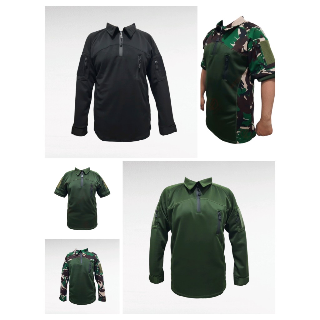 kaos bdu scuba tactical army shirt loreng polos lengan panjang pendek