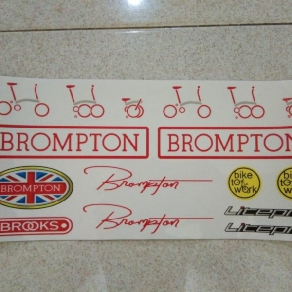 BSticker Stiker Sepeda BROMPTON PRINT UV HIGH RESOLUTION WATERPROOF