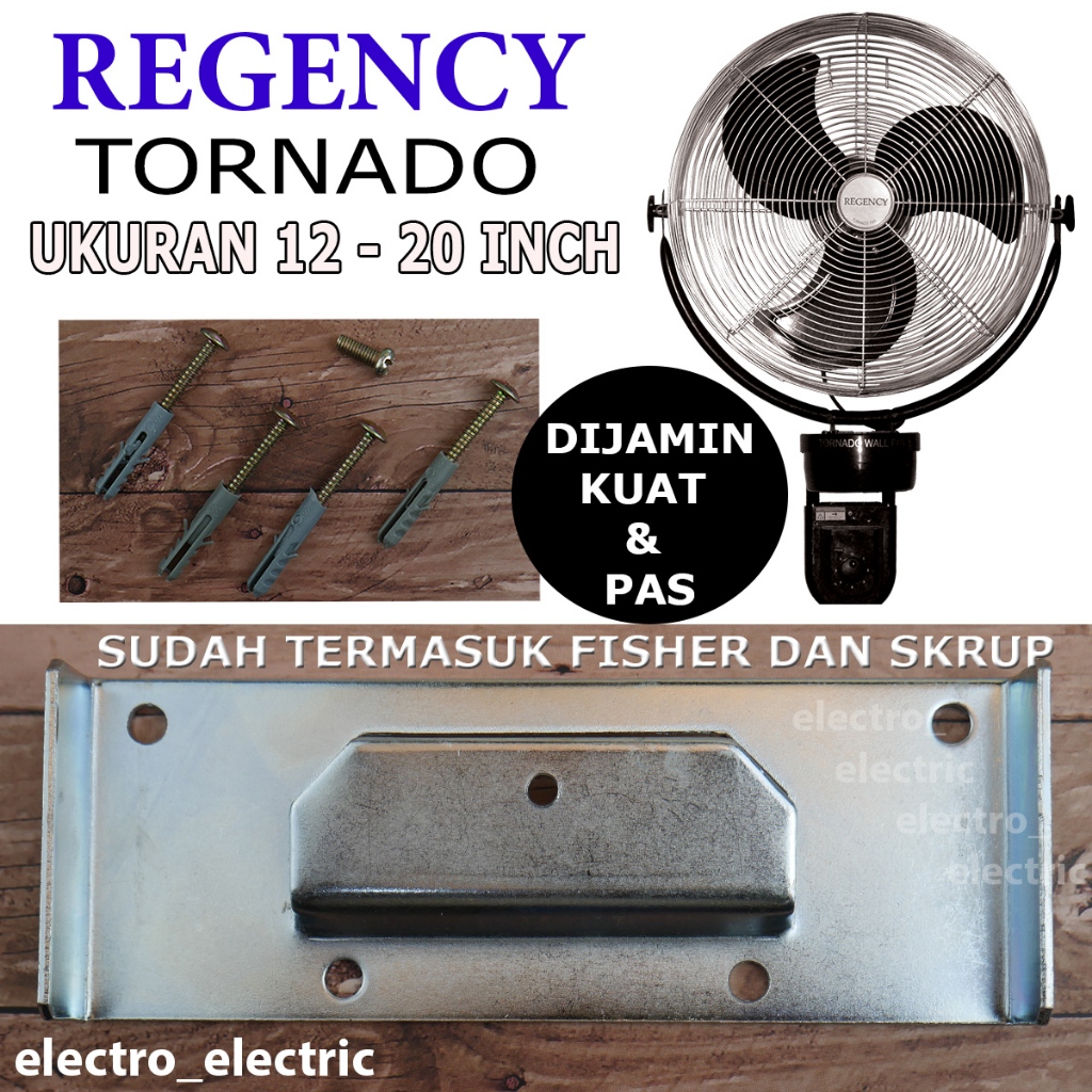 Braket hanger dudukan besi kipas angin dinding Regency Tornado ZTW 12 26