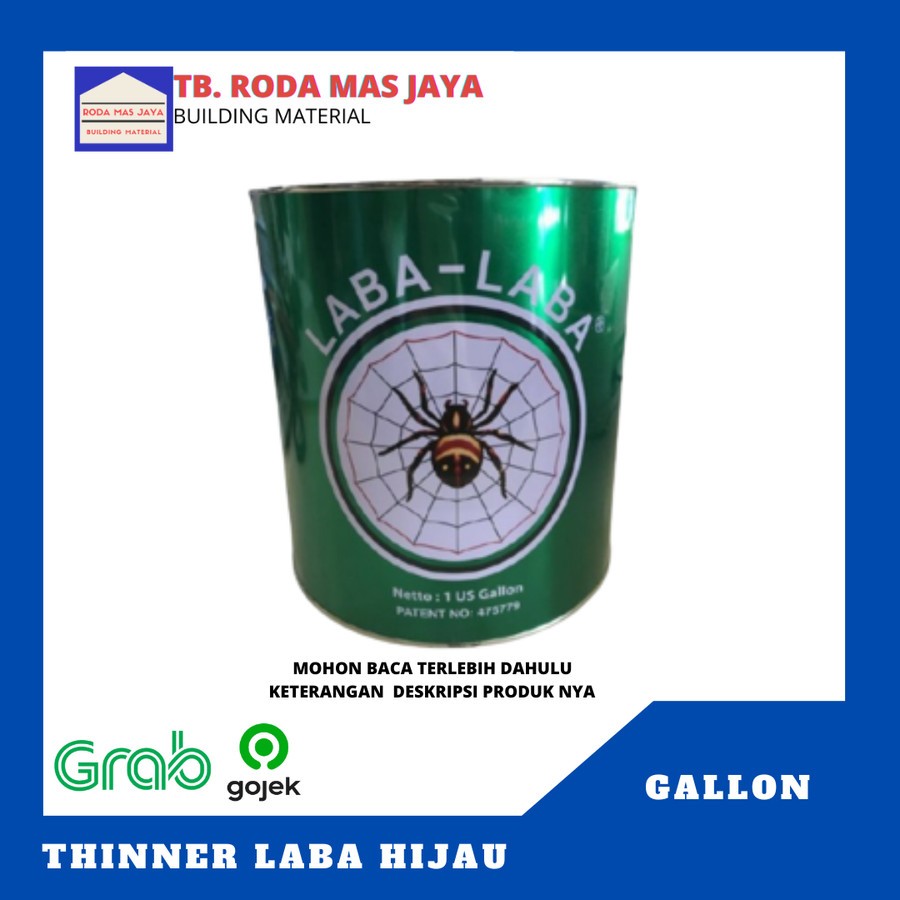 Thinner/Pengencer Cat/Pencampur Cat Laba Hijau, Cobra Hitam, Sakura, ND Kompan Kemasan Galon