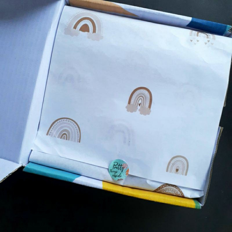 Kertas packing Motif Aesthetic II ecer/ Kertas Doorslag/ Duslak ukuran 22x69cm / Kertas hampers / se