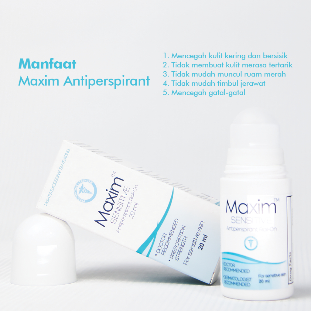 Maxim Antiperspirant 10.8% for Sensitive Skin isi 20ml - Solusi Keringat Berlebih untuk Penderita Hyperhidrosis (Bundling 2pcs)