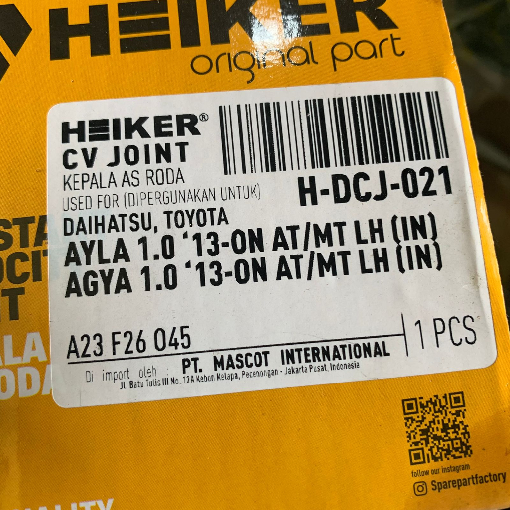 CV JOINT AGYA /AYLA