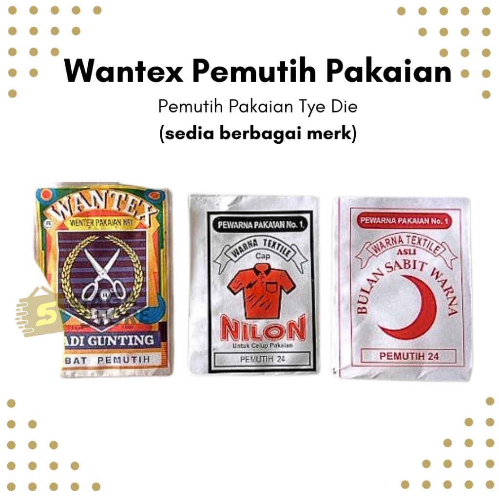 Wantex PEMUTIH Pewarna Pakaian Tie Dye Baju Kain Cotton