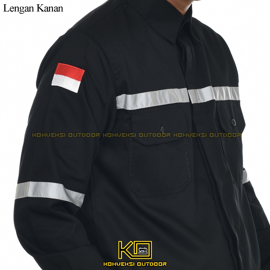 BEST SELLER BAJU KEMEJA SERAGAM ATASAN WEARPACK SAFETY K3 TAMBANG PROYEK LENGAN PANJANG - KEMEJA