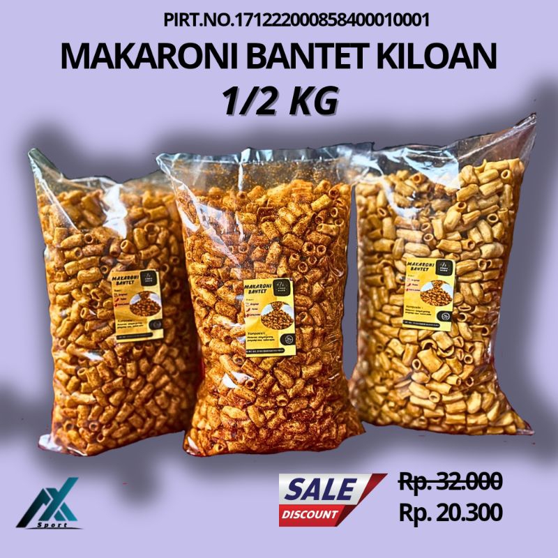 

MAKARONI BANTET BANTAT PEDAS KILOAN 1/2 KG KHAS TASIKMALAYA KRIWIL KERANG 500 GRAM