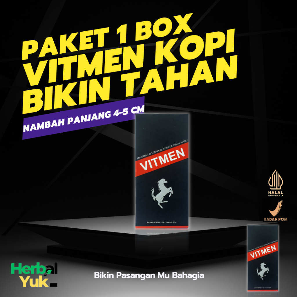 Vitmen 1 Box Isi 3 Sachet Kopi Stamina Tahan Lama Ejakulasi Dini Dan Lemah Syahmat