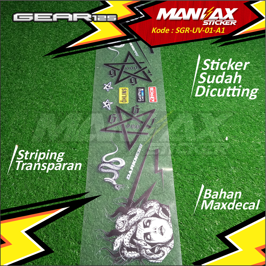 Striping UV Yamaha Gear 125 Desain Medusa Bahan Maxdecal Transparan - SGR-UV