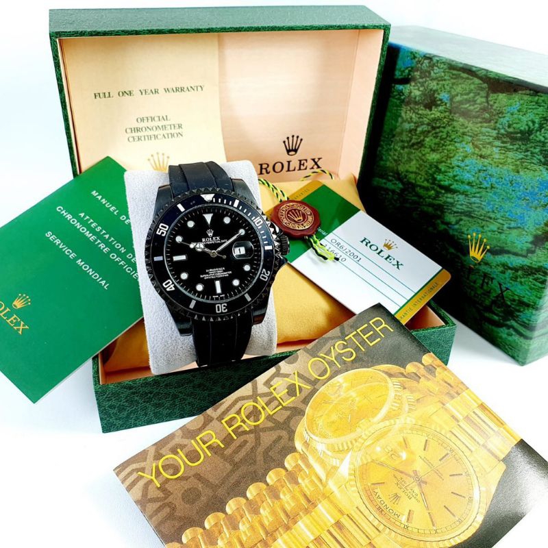 Jam tangan pria Rolex Submariner Strap Rubber Free box original,paperbag,dan kartu terbaru COD